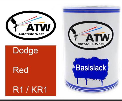 Dodge, Red, R1 / KR1: 500ml Lackdose, von ATW Autoteile West.